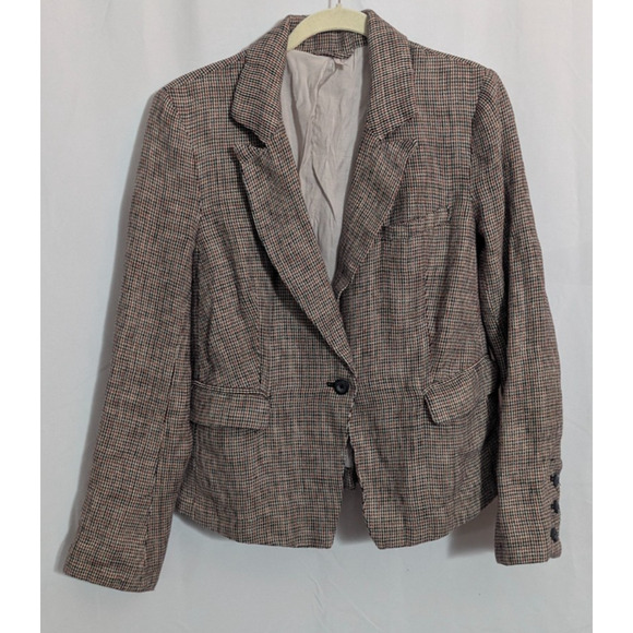 Free People Jackets & Blazers - Free People Multi Tweed Linen Academia Blazer Jacket Small Lined P2 Fall Office